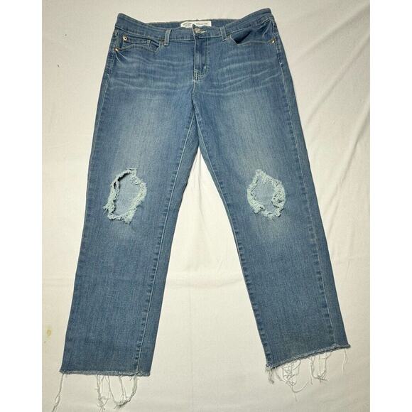 Levis Women's Light Wash Mid Rise Boyfriend Blue Denim Jeans - Size 14 (34x25) - Picture 1 of 8